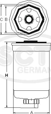 SCT-MANNOL ST 302 - Топливный фильтр unicars.by