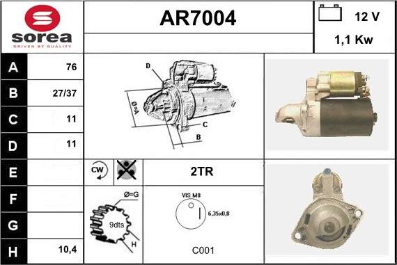 Sera AR7004 - Стартер unicars.by