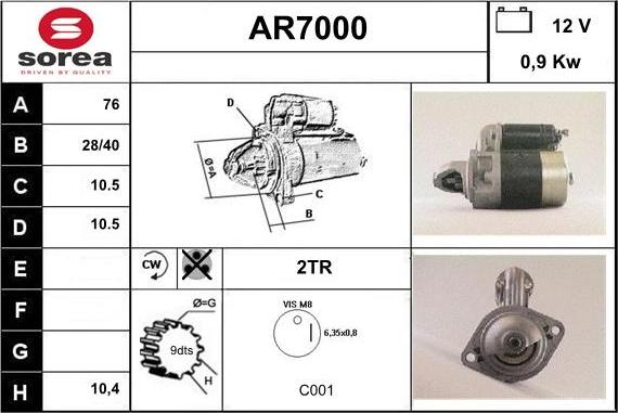 Sera AR7000 - Стартер unicars.by