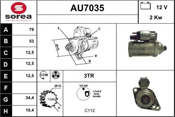 Sera AU7035 - Стартер unicars.by