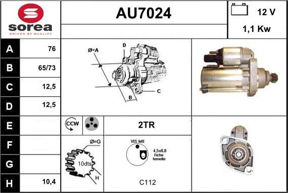 Sera AU7024 - Стартер unicars.by