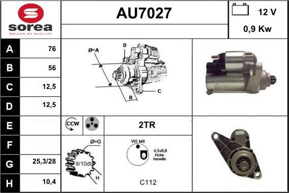 Sera AU7027 - Стартер unicars.by