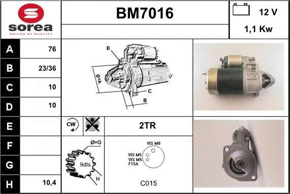 Sera BM7016 - Стартер unicars.by