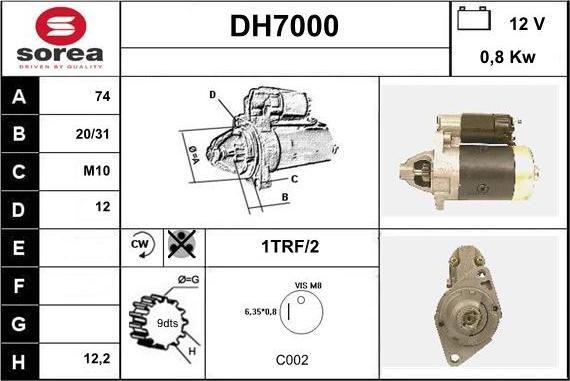 Sera DH7000 - Стартер unicars.by