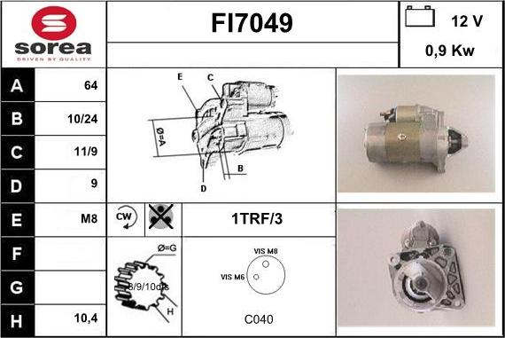 Sera FI7049 - Стартер unicars.by