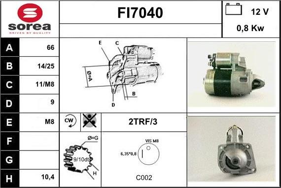 Sera FI7040 - Стартер unicars.by