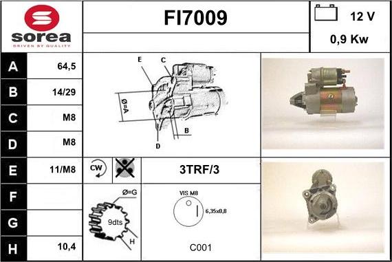 Sera FI7009 - Стартер unicars.by