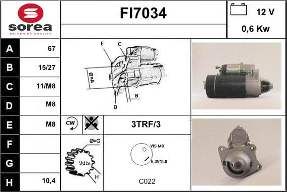 Sera FI7034 - Стартер unicars.by