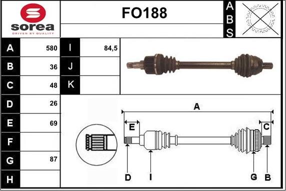 Sera FO188 - Приводной вал unicars.by