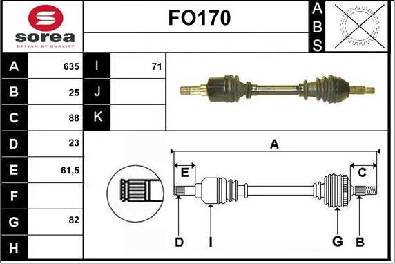 Sera FO170 - Приводной вал unicars.by