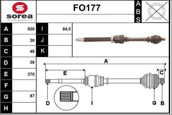 Sera FO177 - Приводной вал unicars.by