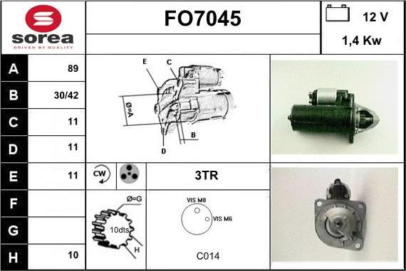 Sera FO7045 - Стартер unicars.by