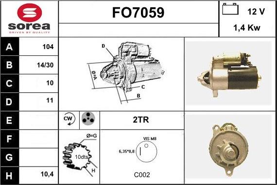 Sera FO7059 - Стартер unicars.by