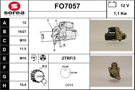 Sera FO7057 - Стартер unicars.by