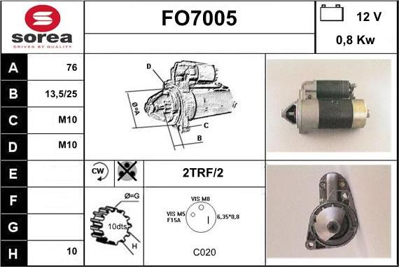 Sera FO7005 - Стартер unicars.by