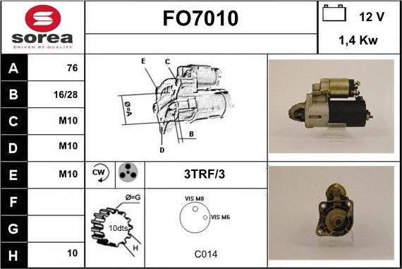 Sera FO7010 - Стартер unicars.by