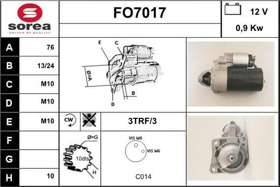 Sera FO7017 - Стартер unicars.by