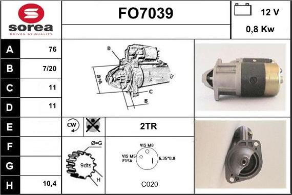 Sera FO7039 - Стартер unicars.by