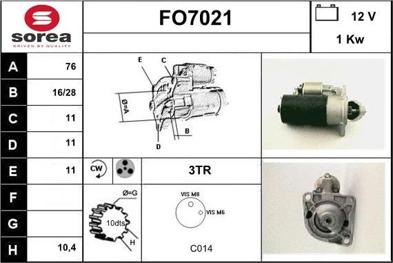 Sera FO7021 - Стартер unicars.by