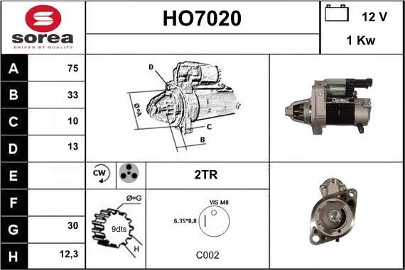 Sera HO7020 - Стартер unicars.by