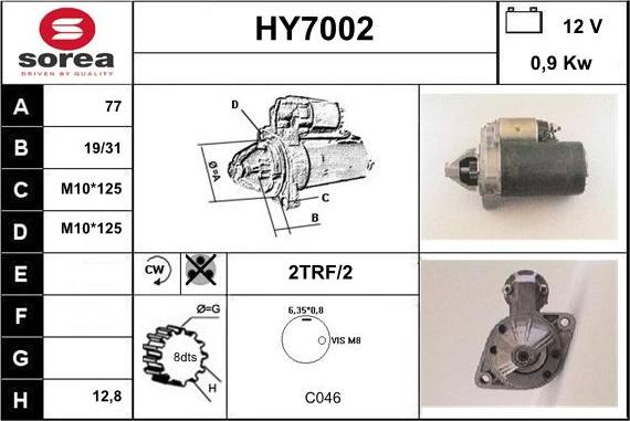 Sera HY7002 - Стартер unicars.by