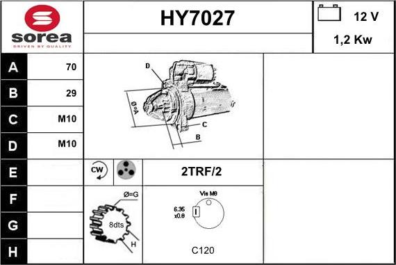 Sera HY7027 - Стартер unicars.by