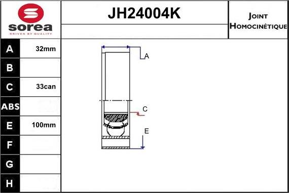 Sera JH24004K - Шарнирный комплект, ШРУС, приводной вал unicars.by