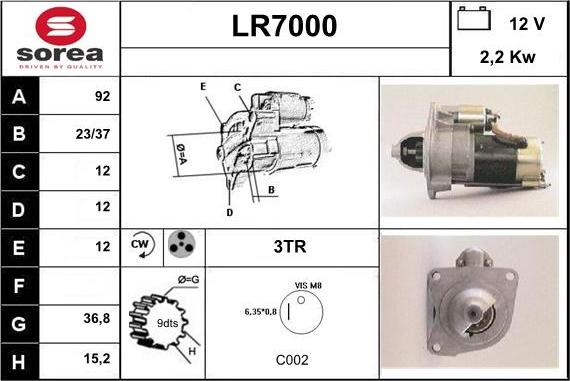 Sera LR7000 - Стартер unicars.by