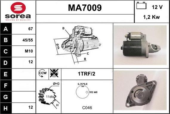 Sera MA7009 - Стартер unicars.by