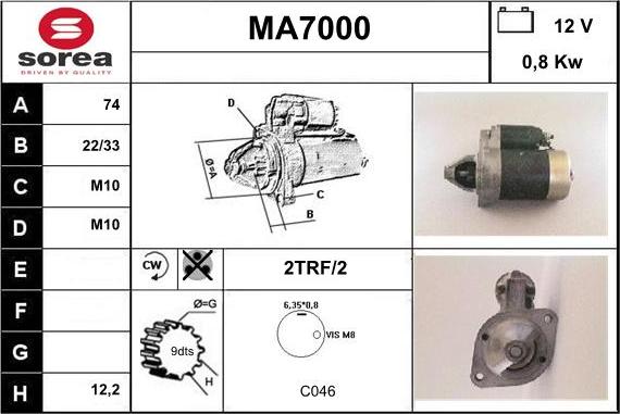 Sera MA7000 - Стартер unicars.by