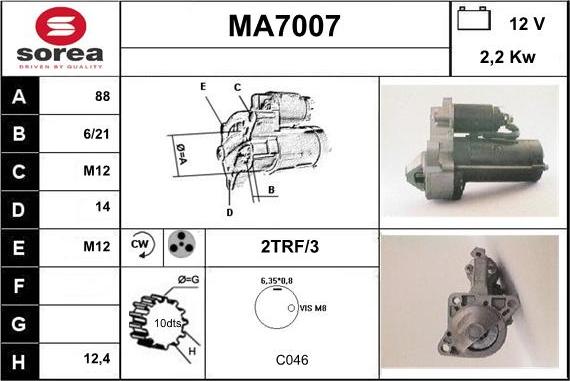 Sera MA7007 - Стартер unicars.by