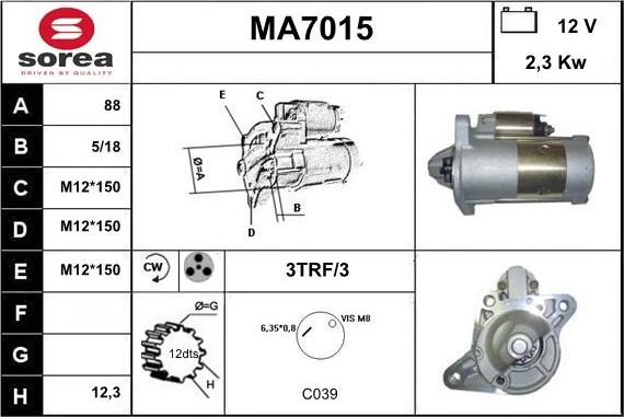 Sera MA7015 - Стартер unicars.by