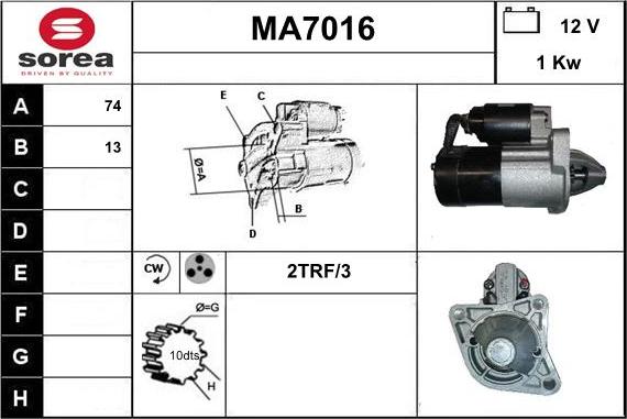 Sera MA7016 - Стартер unicars.by