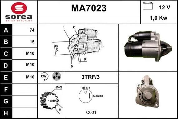 Sera MA7023 - Стартер unicars.by