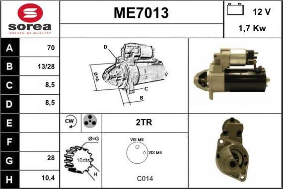 Sera ME7013 - Стартер unicars.by