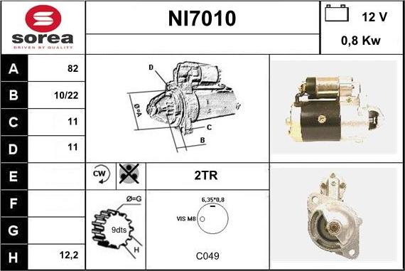 Sera NI7010 - Стартер unicars.by