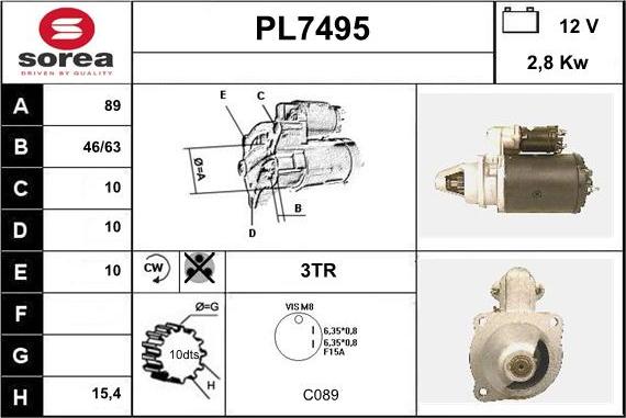 Sera PL7495 - Стартер unicars.by