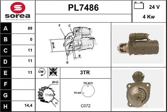 Sera PL7486 - Стартер unicars.by