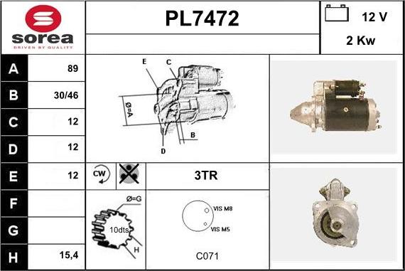 Sera PL7472 - Стартер unicars.by