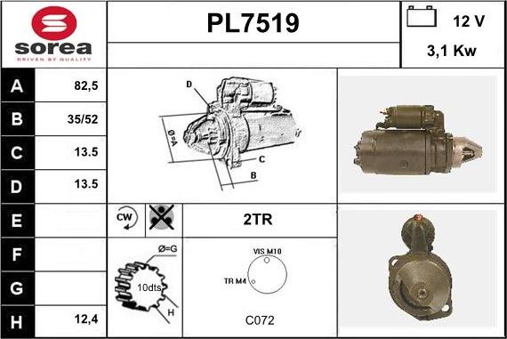 Sera PL7519 - Стартер unicars.by