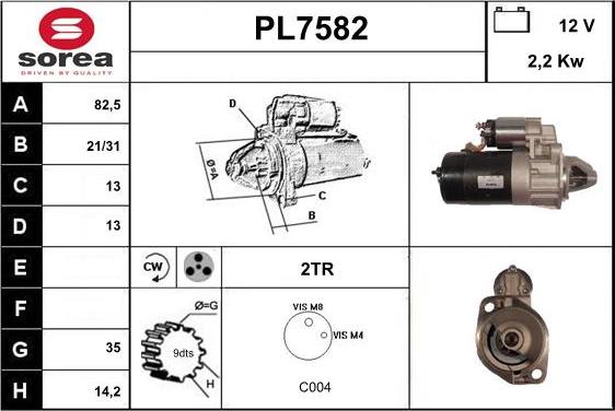 Sera PL7582 - Стартер unicars.by