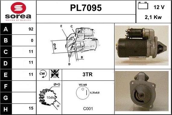 Sera PL7095 - Стартер unicars.by