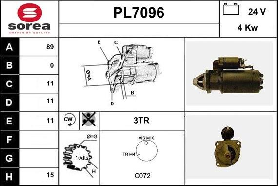 Sera PL7096 - Стартер unicars.by