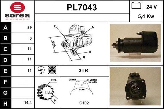 Sera PL7043 - Стартер unicars.by