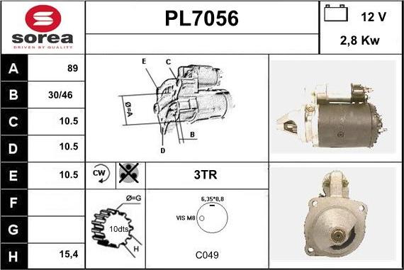 Sera PL7056 - Стартер unicars.by