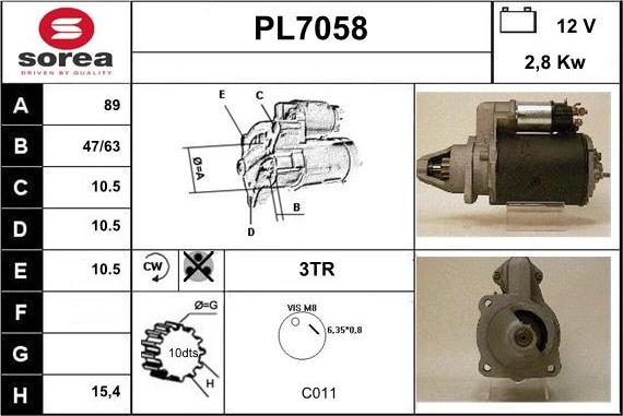 Sera PL7058 - Стартер unicars.by