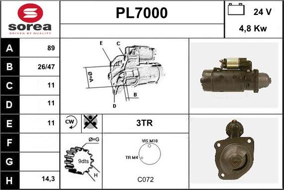 Sera PL7000 - Стартер unicars.by