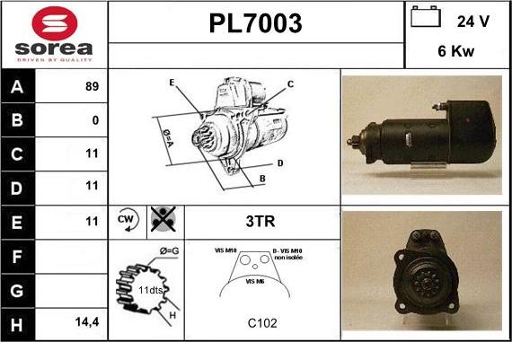 Sera PL7003 - Стартер unicars.by