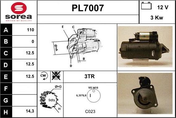 Sera PL7007 - Стартер unicars.by