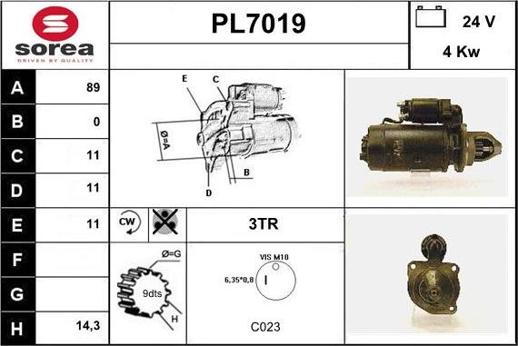 Sera PL7019 - Стартер unicars.by